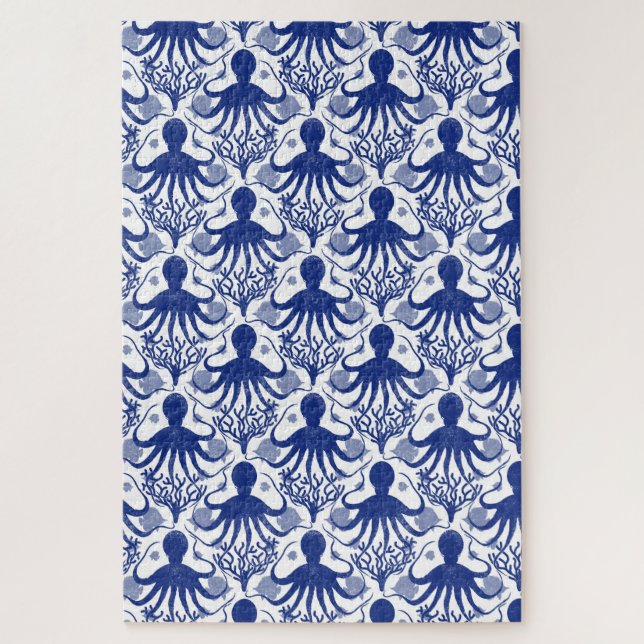 Oktopus (heller Hintergrund) schwierig Puzzle (Vertikal)