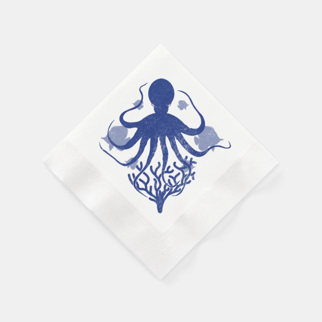 Oktopus (heller Hintergrund) Serviette (Ecke)