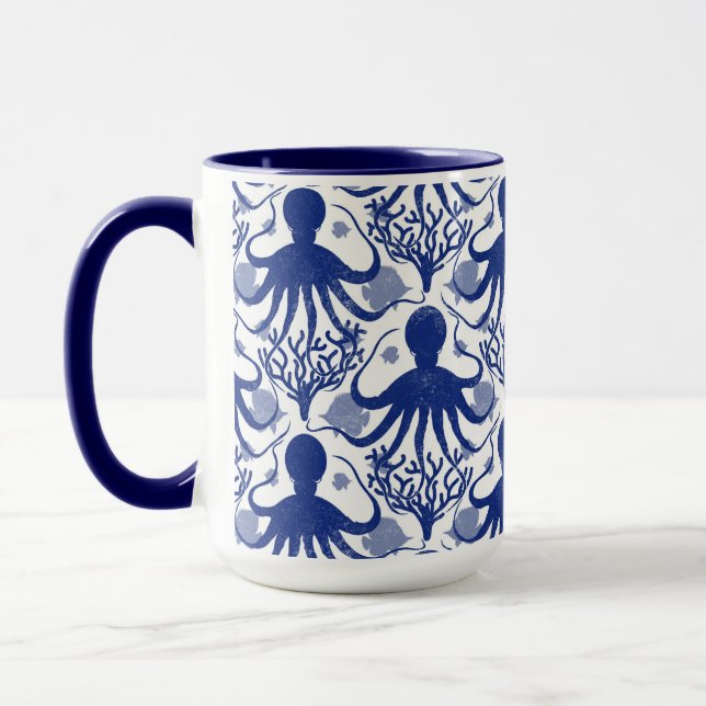 Oktopus (heller Hintergrund) Tasse (Links)