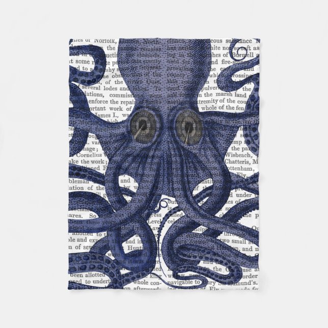 Oktopus hoch Nah Fleecedecke (Vorderseite)