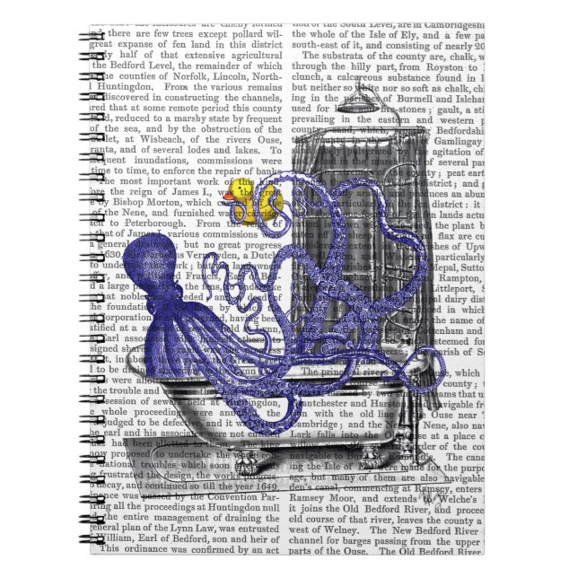 Oktopus im Bad 2 Notizblock (Vorderseite)