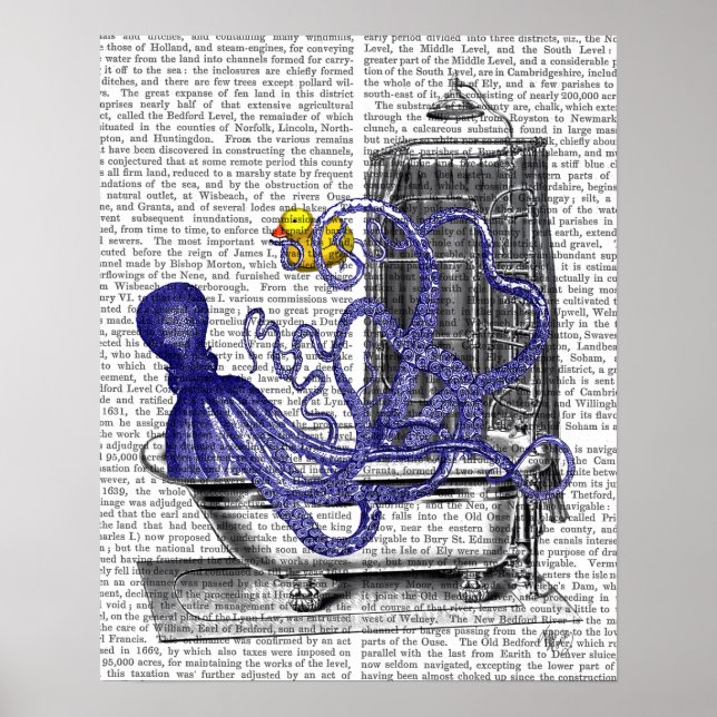 Oktopus im Bad Poster (Vorne)