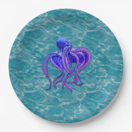 Oktopus im Wasser Pappteller