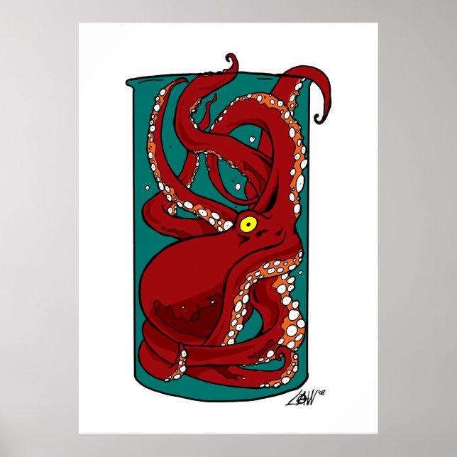 Oktopus in einem Jar Poster (Vorne)
