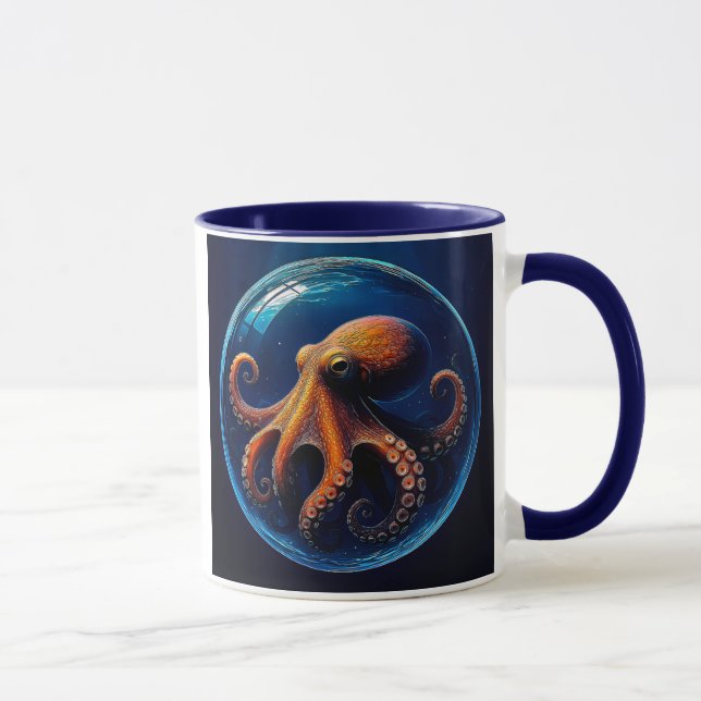 Oktopus in einer Blase Tasse (Rechts)