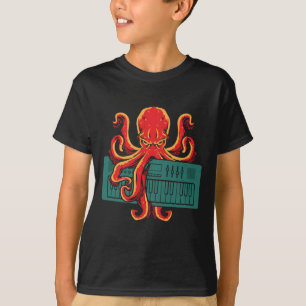 Oktopus Japanischer Analog Synth Keyboard Synthesi T-Shirt