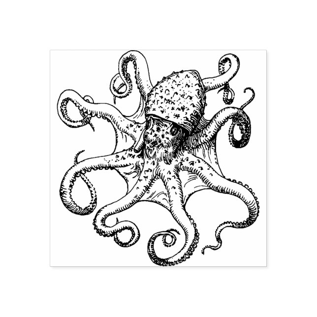 Oktopus-Kautschuk-Briefmarke Gummistempel (Prägung)