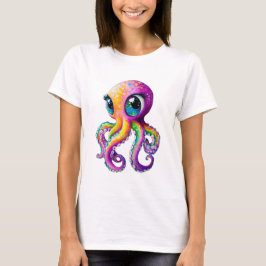 Oktopus Kawaii-Stil mit großen funkelnden Augen. T-Shirt
