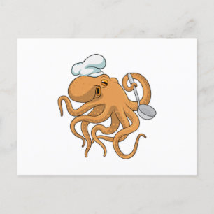 Oktopus Koch Postkarte