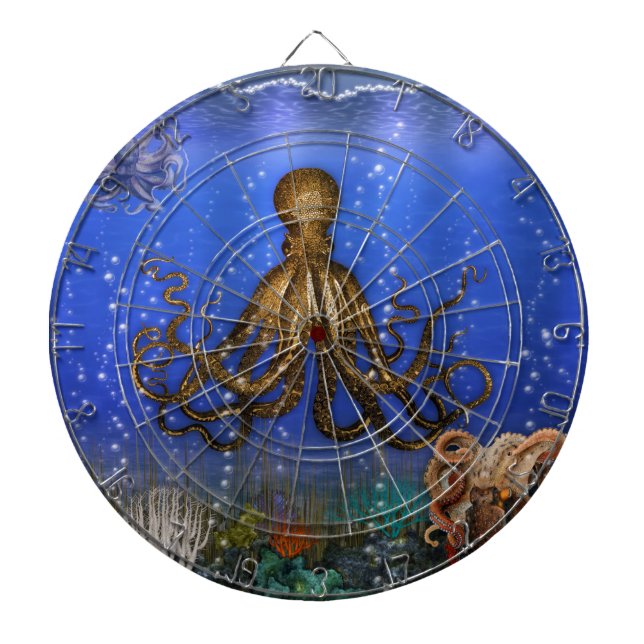 Oktopus-Lager - Farbige Dartscheibe (vorne)