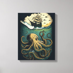 Oktopus Leinwanddruck