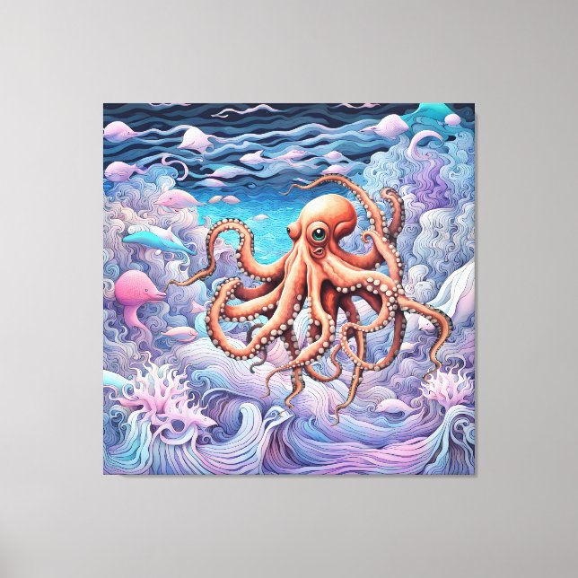 Oktopus Leinwanddruck (Vorderseite)