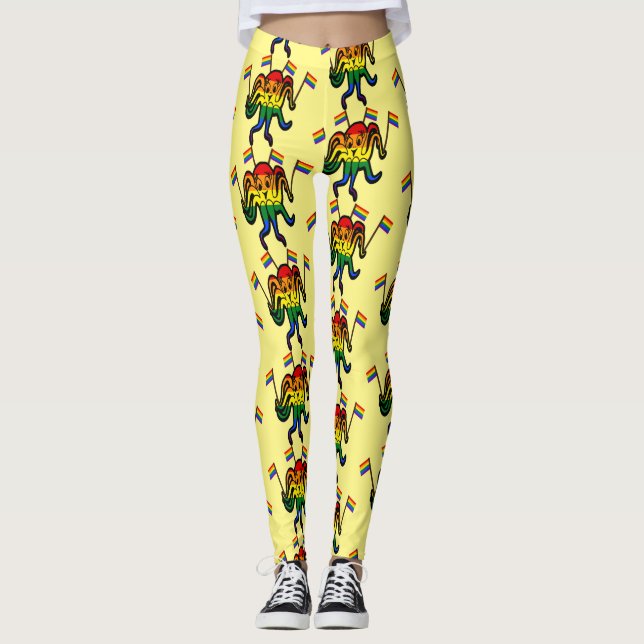Oktopus lesbischer Gay Pride Leggings (Vorderseite)