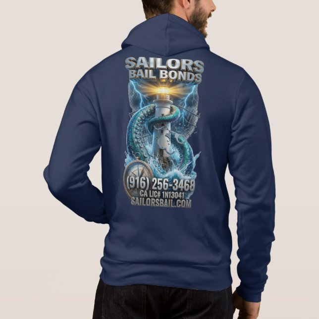 Oktopus Leuchtturm Hoodie Design (Rückseite)