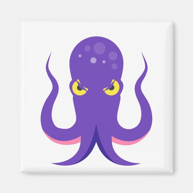 Oktopus Lila Tintenfisch Magnet (Vorne)