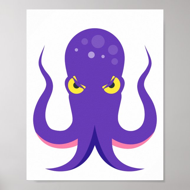 Oktopus Lila Tintenfisch Poster (Vorne)
