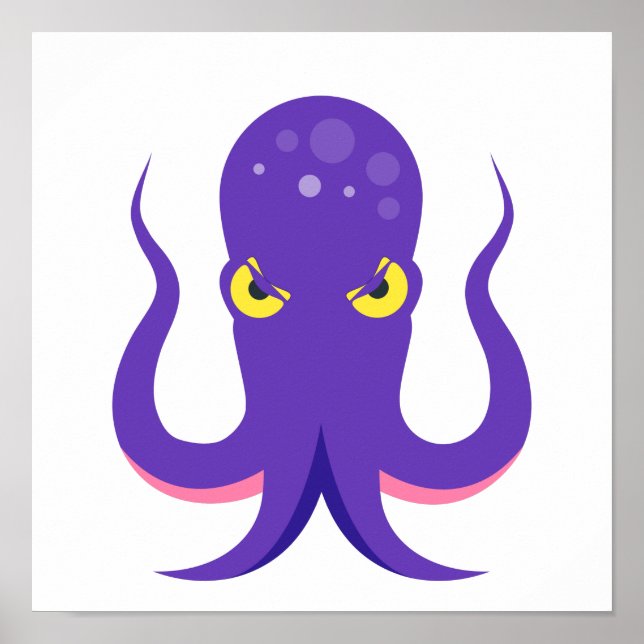 Oktopus Lila Tintenfisch Poster (Vorne)
