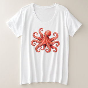 Oktopus Meer Leben Ozean Tier Design Große Größe T-Shirt