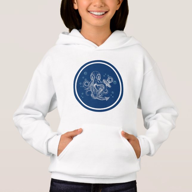 Oktopus mit Anchor Hoodie (Vorderseite)