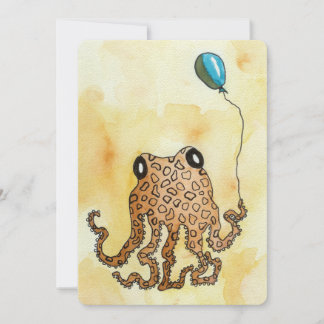 Oktopus mit Ballon-Flachkarte