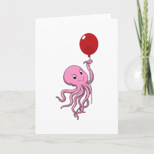 Oktopus mit Ballon Karte