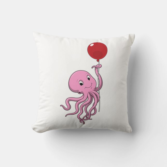 Oktopus mit Ballon Kissen (Vorderseite)