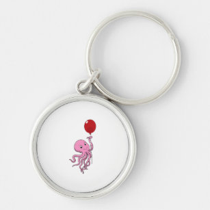 Oktopus mit Ballon Schlüsselanhänger