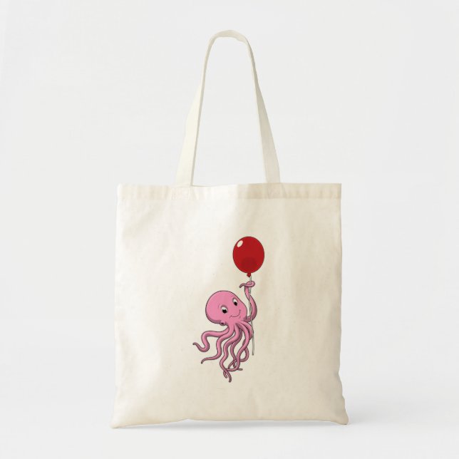 Oktopus mit Ballon Tragetasche (Vorne)