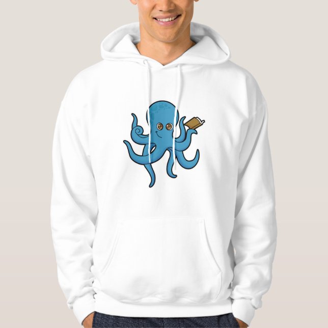 Oktopus mit Buch Hoodie (Vorderseite)
