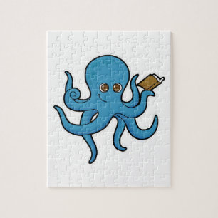 Oktopus mit Buch Puzzle