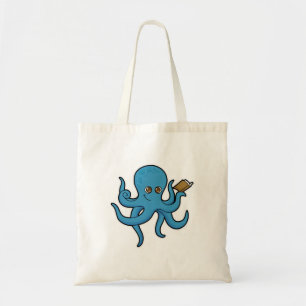 Oktopus mit Buch Tragetasche
