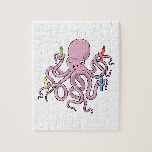 Oktopus mit Crayon Puzzle (Vertikal)