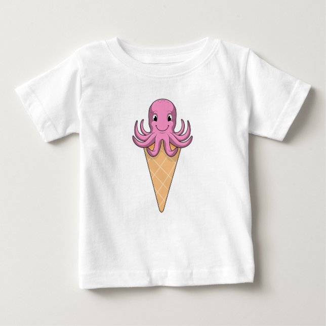 Oktopus mit Eiscreme Baby T-shirt (Vorderseite)