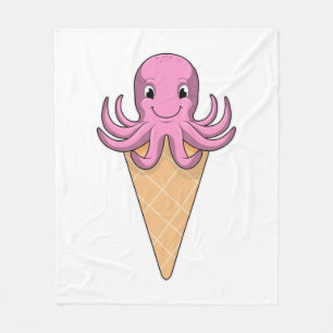 Oktopus mit Eiscreme Fleecedecke