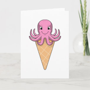 Oktopus mit Eistüte Karte