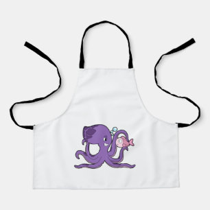 Oktopus mit Fisch.PNG Schürze