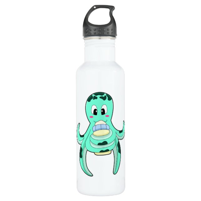 Oktopus mit Flasche Milch Edelstahlflasche (Vorderseite)