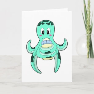 Oktopus mit Flasche Milch Karte