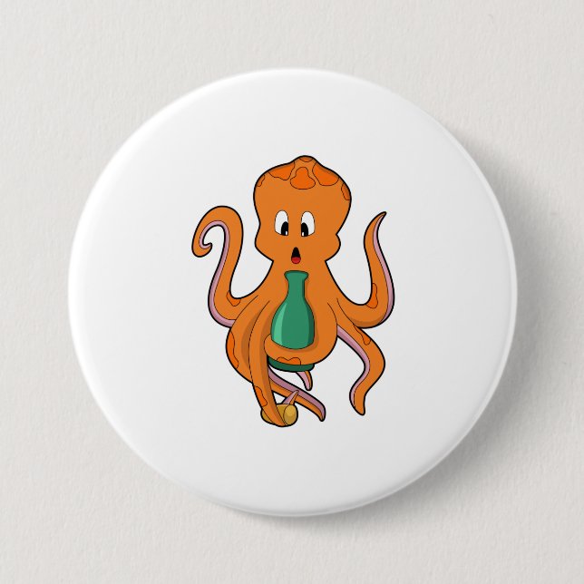 Oktopus mit Flasche.PNG Button (Vorderseite)