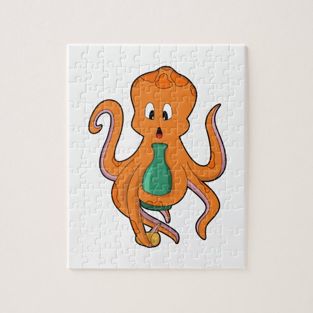 Oktopus mit Flasche.PNG Puzzle (Vertikal)