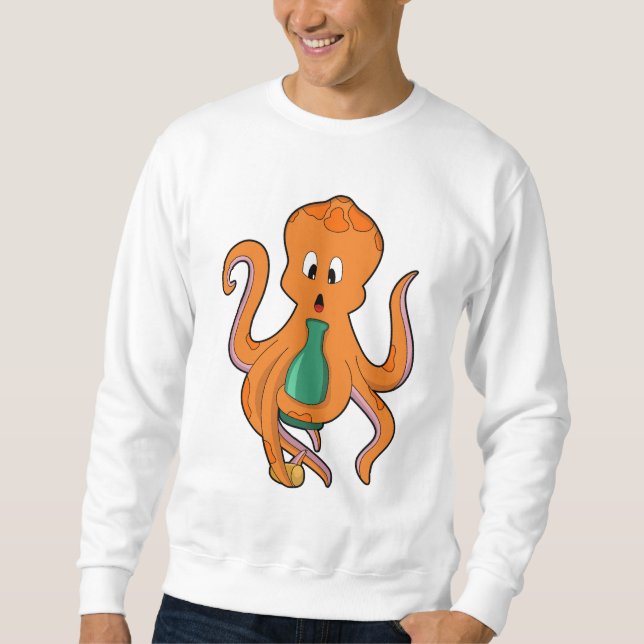 Oktopus mit Flasche.PNG Sweatshirt (Vorderseite)