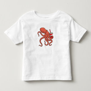 Oktopus mit Getränk Kleinkind T-shirt