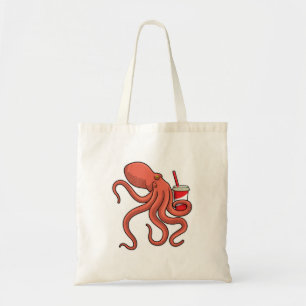 Oktopus mit Getränk Tragetasche
