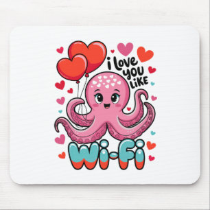 Oktopus mit Herz-Bylonen Ich Liebe Sie mögen Wi-Fi Mousepad