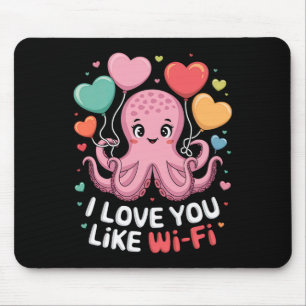 Oktopus mit Herz-Bylonen Ich Liebe Sie mögen Wi-Fi Mousepad