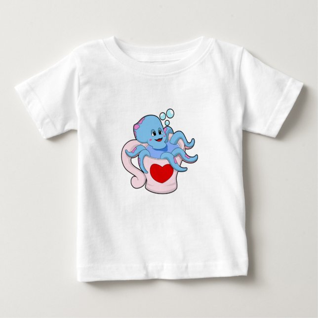 Oktopus mit Herzschlag.PNG Baby T-shirt (Vorderseite)