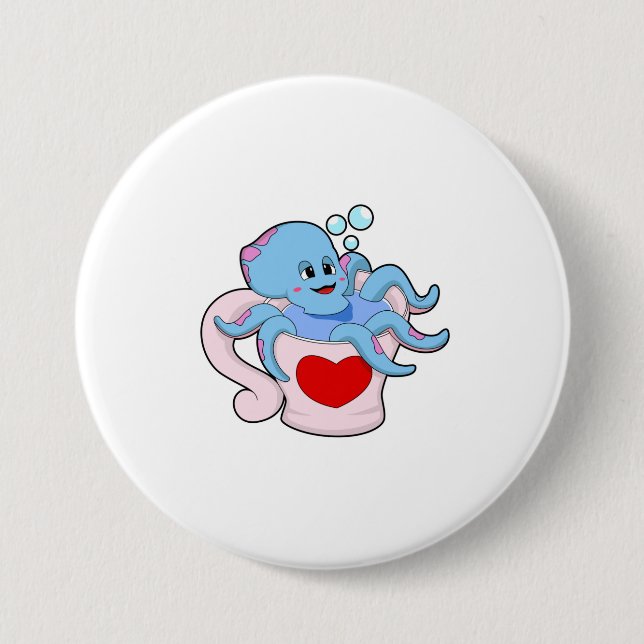 Oktopus mit Herzschlag.PNG Button (Vorderseite)
