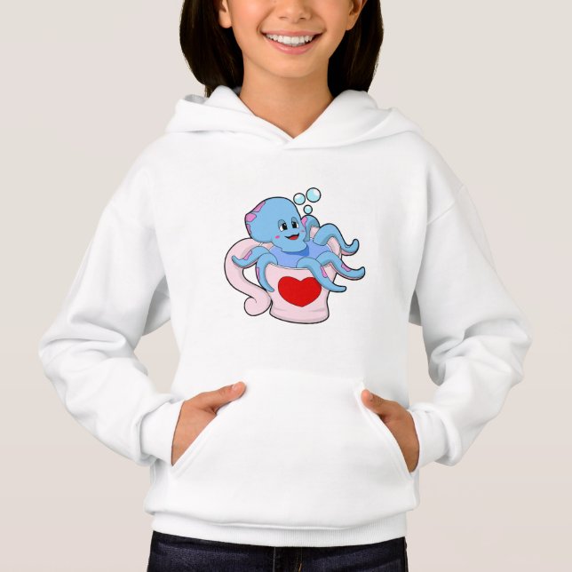 Oktopus mit Herzschlag.PNG Hoodie (Vorderseite)