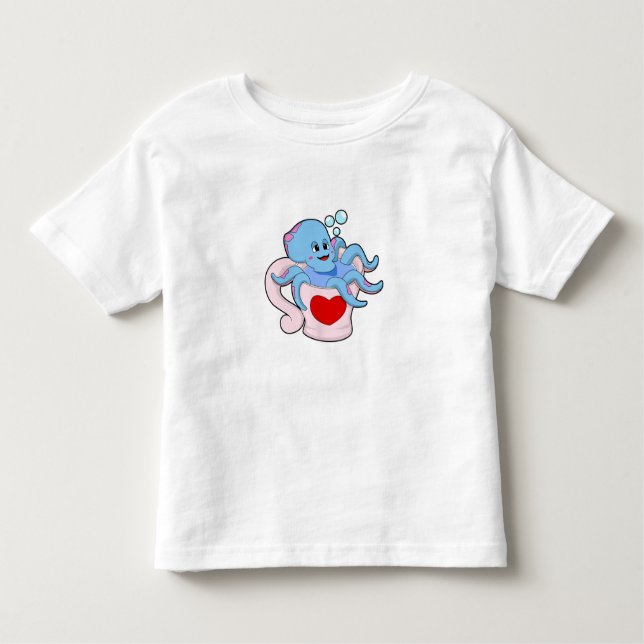 Oktopus mit Herzschlag.PNG Kleinkind T-shirt (Vorderseite)