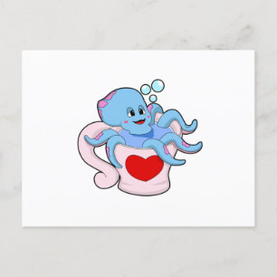 Oktopus mit Herzschlag.PNG Postkarte